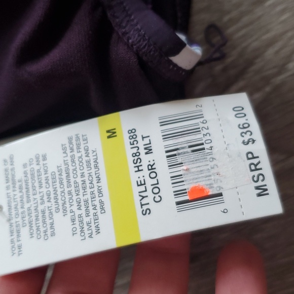 Hobie purple floral bikini top size medium - Picture 7 of 7